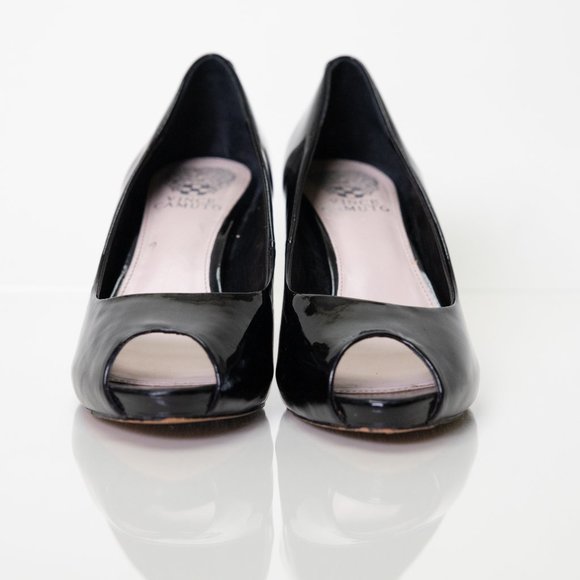 Vince Camuto Peep Toe Heel / Patent Leather Heel / Platform pump / designer shoe - Picture 5 of 5